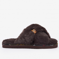 Barbour Eliza Cross Over Slippers Brown