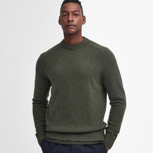 Barbour Grangetown Crew Neck jumper mid olive