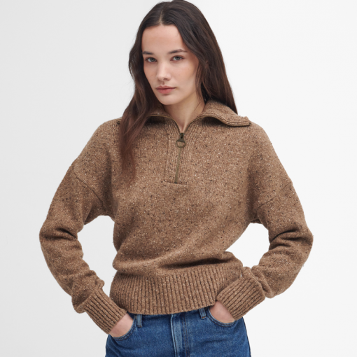 Barbour Lavensdale Half Zip Jumper Honey