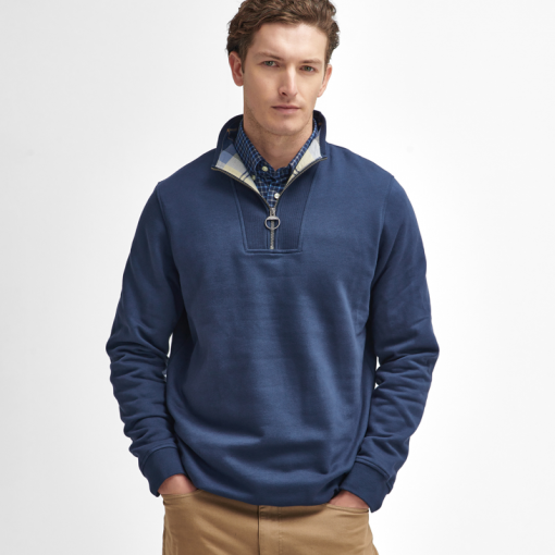 Barbour Nelson Half Zip Sweatshirt Navy