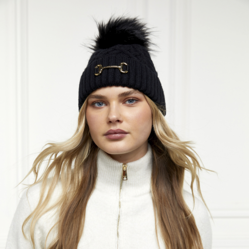 Holland-Cooper-Horsebit-Bobble-Hat-Black-Rufford's-country-lifestyle-store1