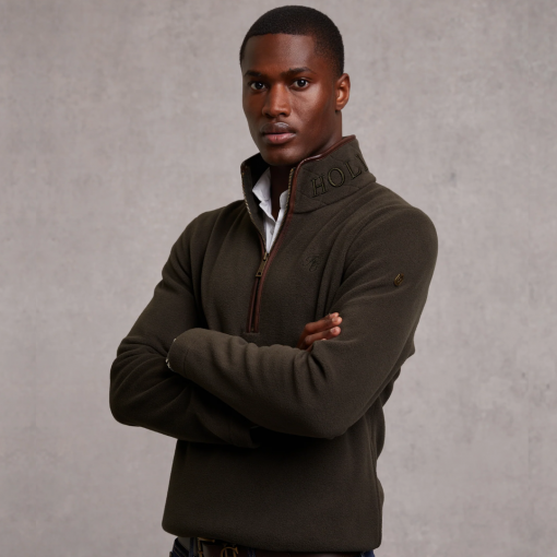 Holland-Cooper-Mens-Country-Fleece-Quarter-Zip-Khaki-ruffords-country-lifestyle-store