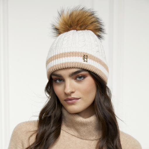 Holland-cooper-Zoe-Bobble-Hat-Cream-Stripe-ruffords-country-lifestyle-store