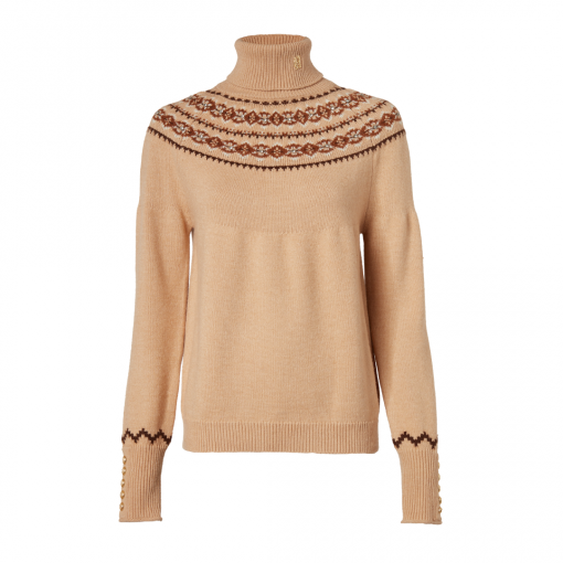 Holland Cooper Jennifer Roll Neck Knit - Camel