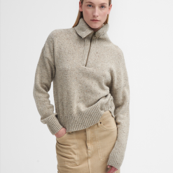 Barbour Lavensdale half zip jumper oatmeal