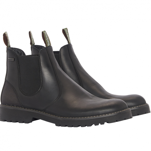 Barbour mens patton leather chelsea boot black