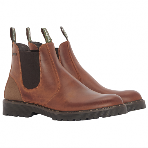 Barbour patton leather chelsea boot teak