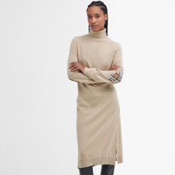 Barbour Pendle Knitted Midi Dress Honey