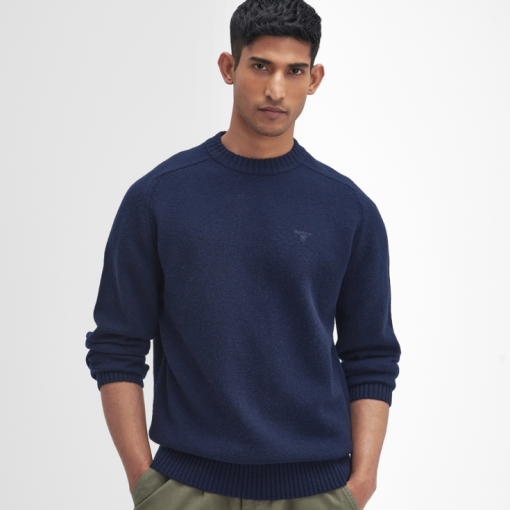 Barbour Grangetown crew neck jumper navy