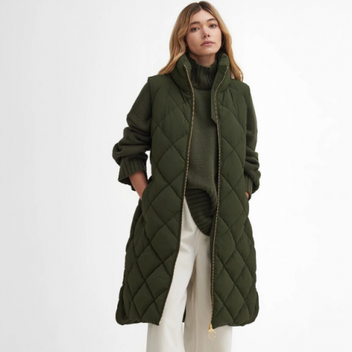 Barbour Leverton Puffer Jacket olive