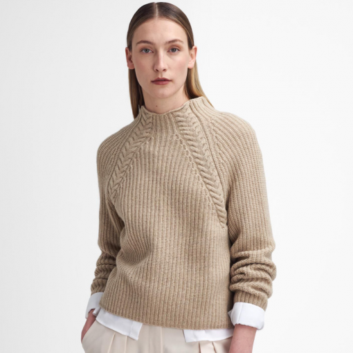 Barbour rhonda knit jumper honey