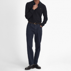 Barbour washed stretch regular fit trousers navy