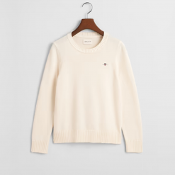 Gant-Classic-Cotton-Crew-Neck-Sweater-Cream Ruffords-country-lifestyle 5