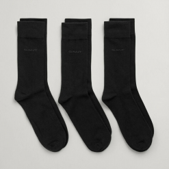 GANT 3-Pack Soft Cotton Socks - Black