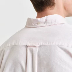 GANT Regular Fit Classic Banker Stripe Oxford Shirt - Light Pink
