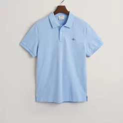 GANT Regular Fit Shield Piqué Polo Shirt - Capri Blue