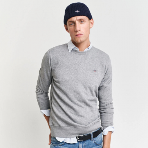 ruffords_country_lifestyle_gant_shield_crew_neck_sweatshirt_grey_melange6
