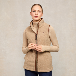 Holland Cooper Country Fleece Gilet - Natural Borg